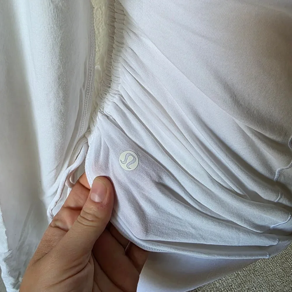 Lululemon White Cinch It Long Sleeve Shirt